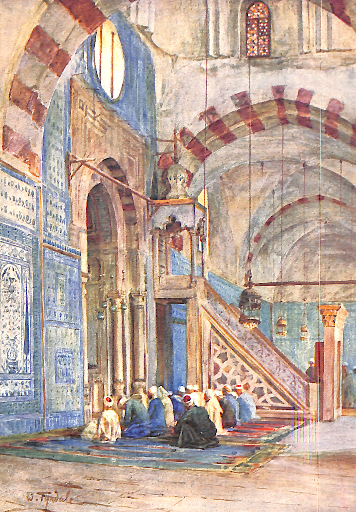 Interior of the blue Mosque, Cairo