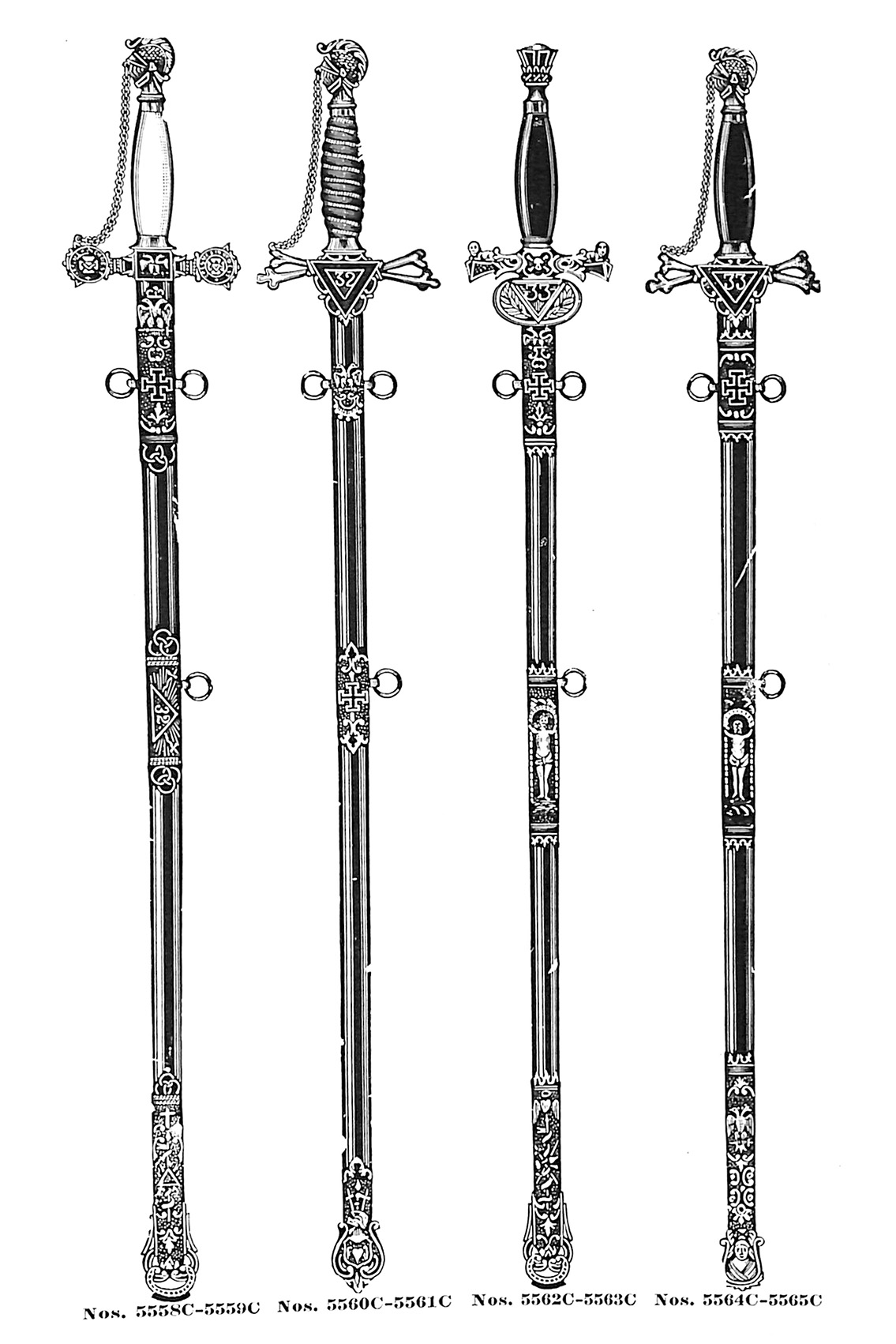 Consistory swords no. 5558C-5565C