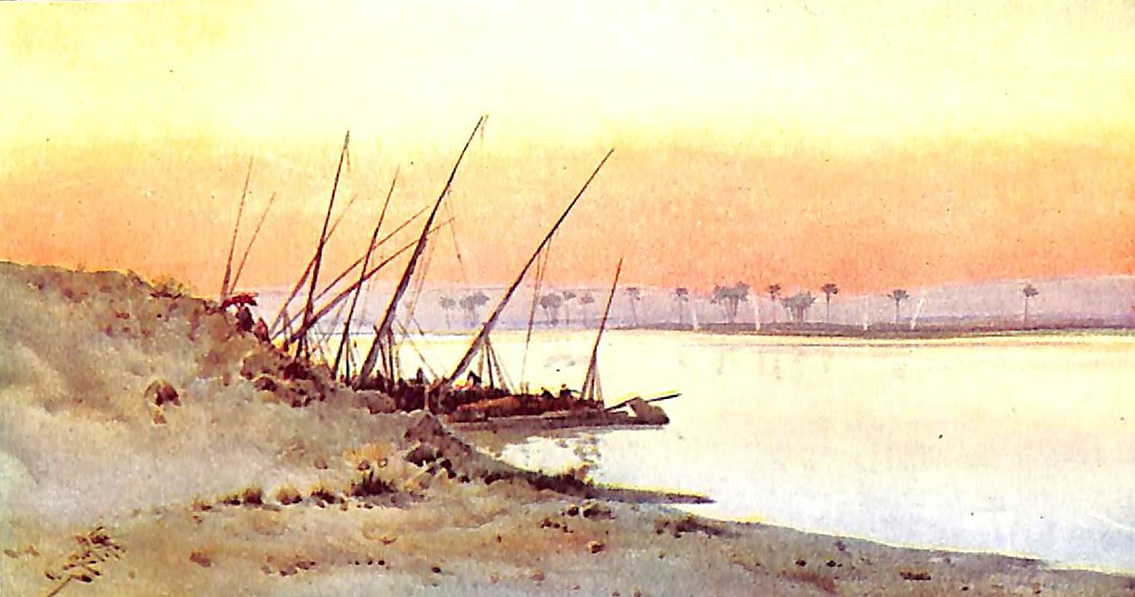 Sunset On The Banks Of The Nile