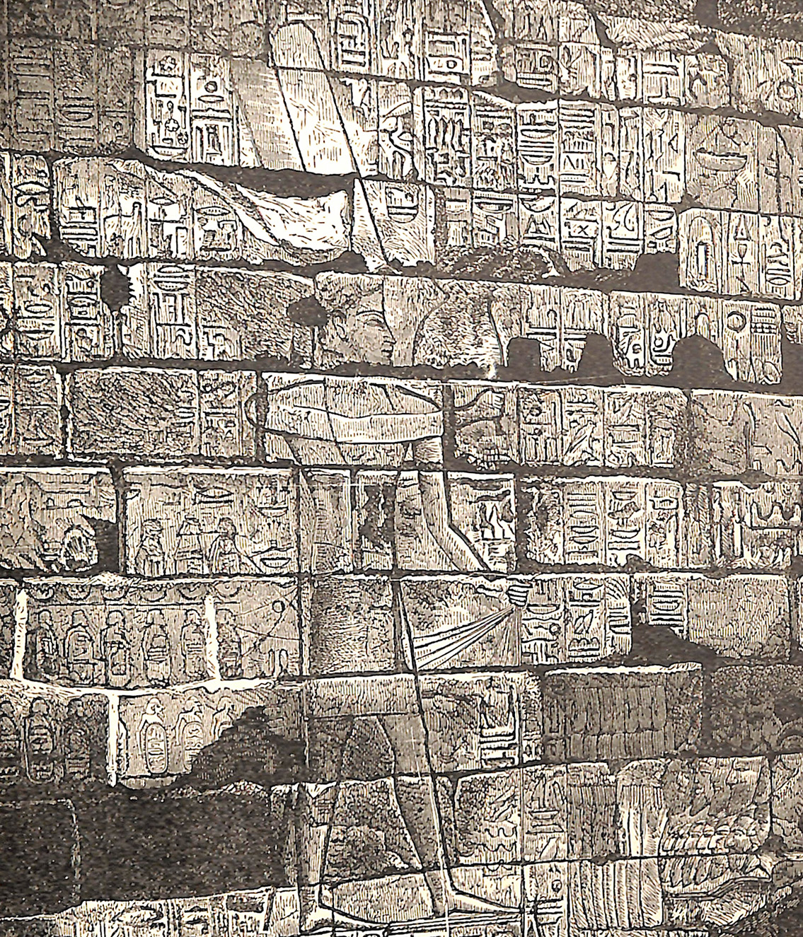 Sishak And His Captives On Sculptured Wall at Karnac