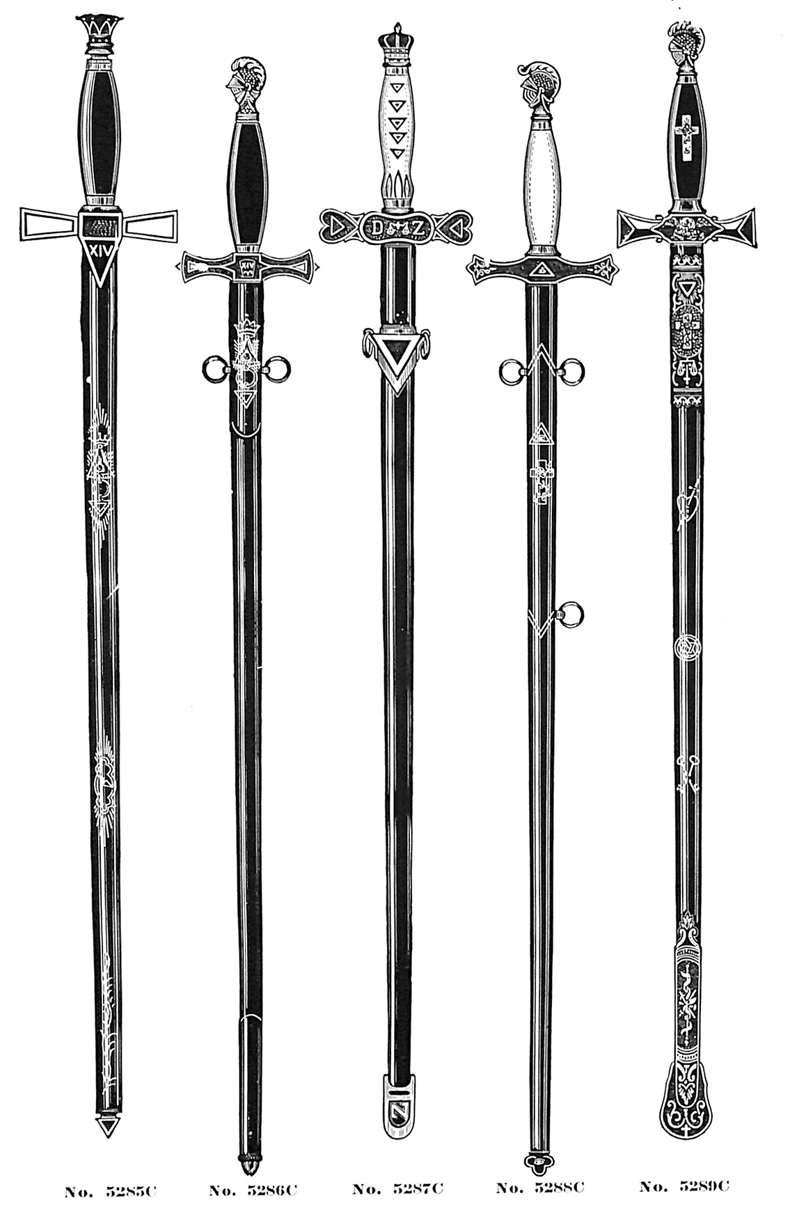 Rose Croix swords no. 5285C-5289C